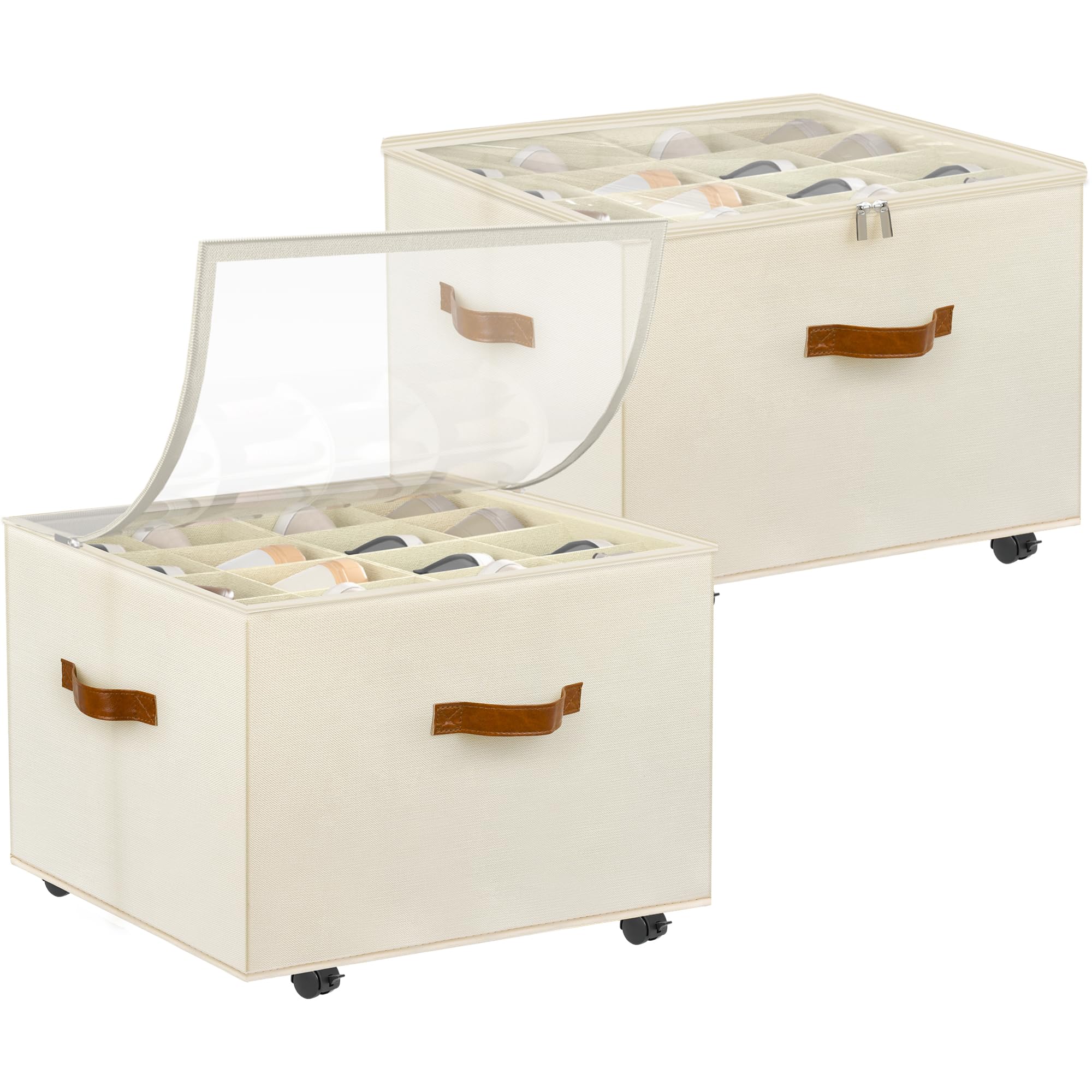 Amazon.com: Shoe Organizer for Closet, 2 Pack Shoe Storage